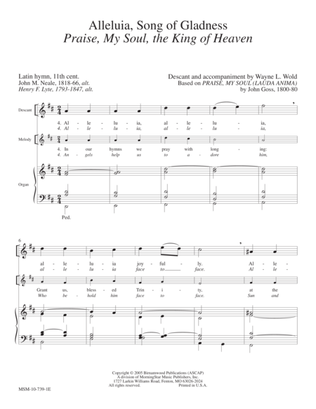 Alleluia, Song of Gladness (Praise, My Soul, the King of Heaven) (Descant and Alternate Harmonization)