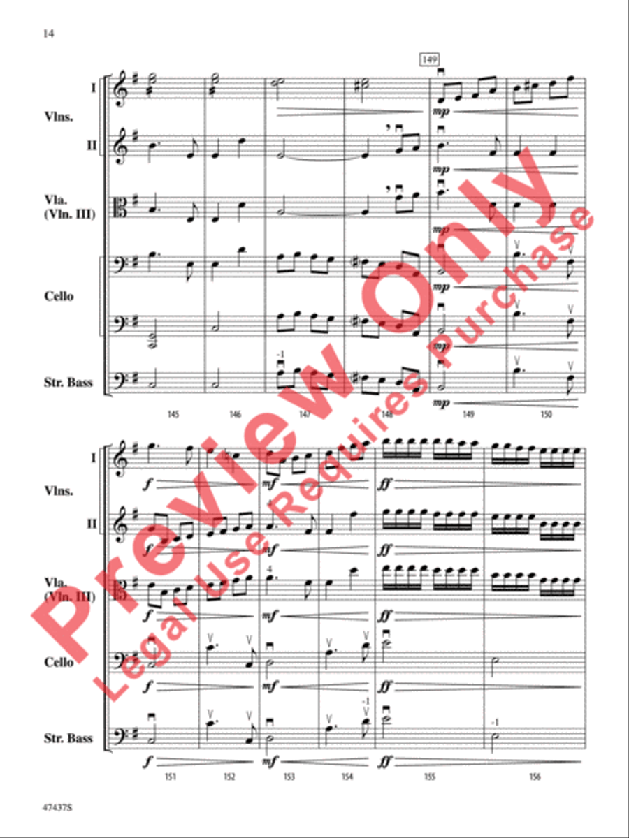 Dance of the Red Dragons String Orchestra scores gallery preview page 15