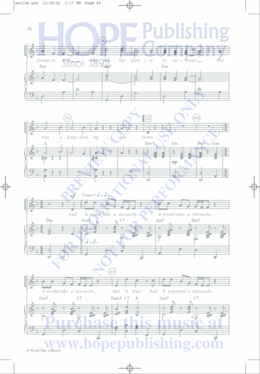 Malice in the Palace Unison Choir scores gallery preview page 48