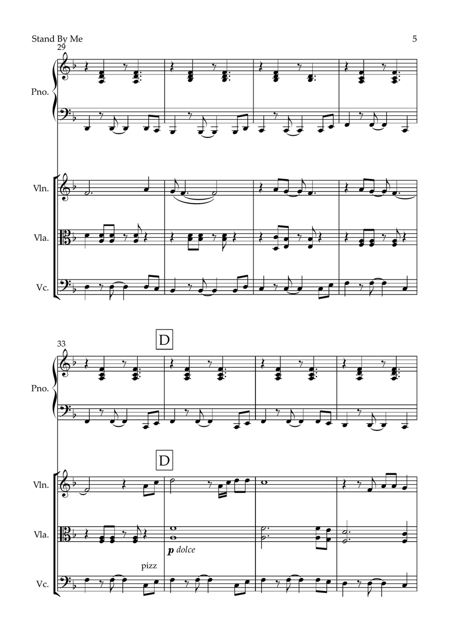 Stand By Me Piano Quartet scores gallery preview page 5