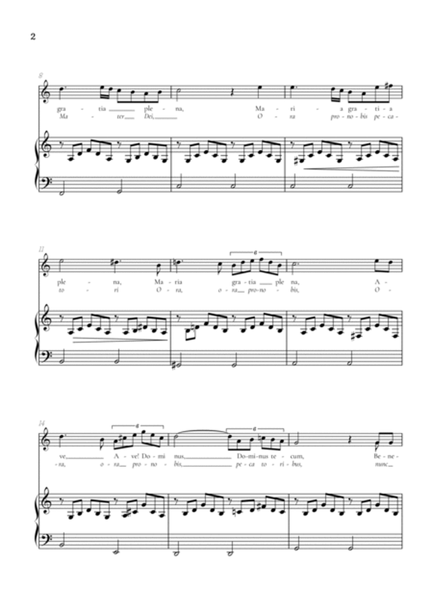 Schubert Ave Maria in C Major • soprano voice sheet music with easy piano accompaniment image number null