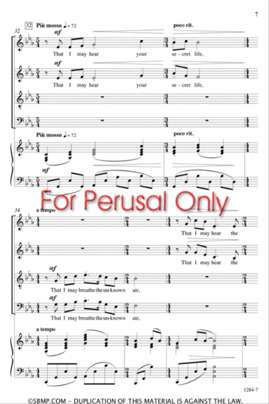 In the Silence - SATB Octavo 4-Part scores gallery preview page 6