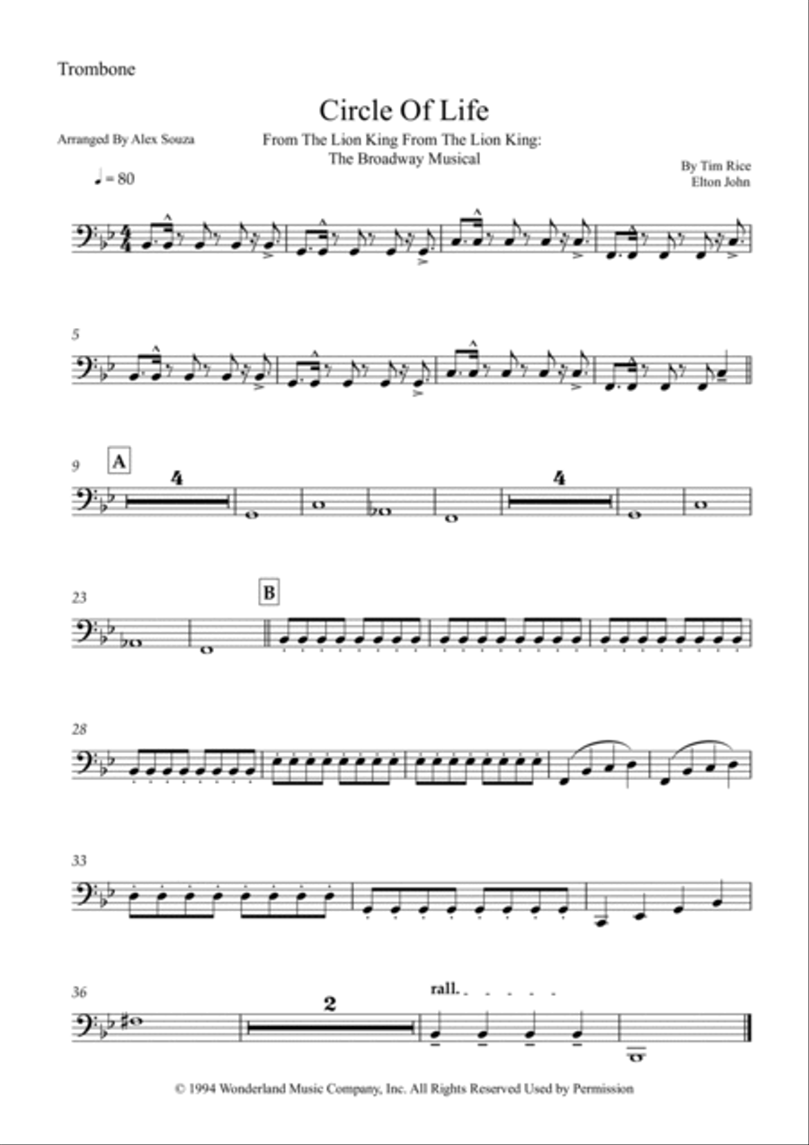 Circle Of Life Alto Saxophone scores gallery preview page 3