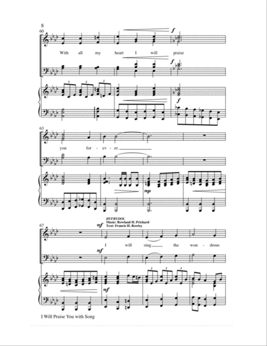 I Will Praise You with Song 4-Part scores gallery preview page 9