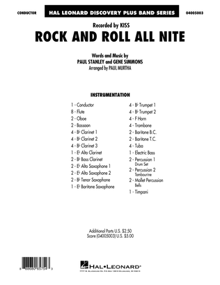 Rock and Roll All Nite - Conductor Score (Full Score)