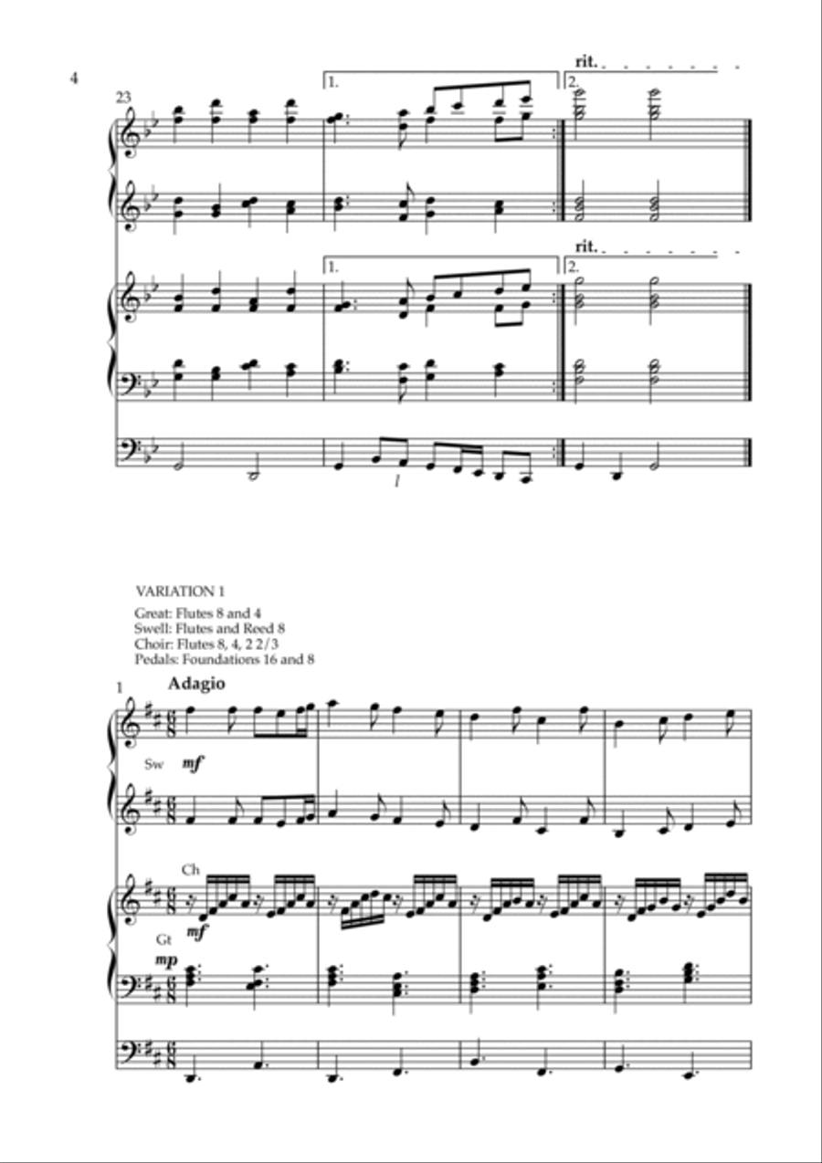 Variations on Ukrainian National Anthem, Op. 226 (Organ Duet) by Vidas Pinkevicius Organ Solo scores gallery preview page 4