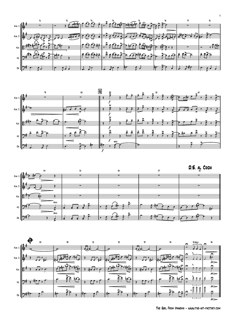 The Girl From Ipanema (Garota De Ipanema) String Orchestra scores gallery preview page 4
