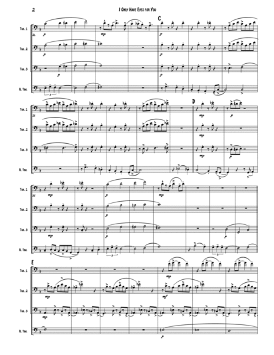 I Only Have Eyes For You Brass Quartet scores gallery preview page 2
