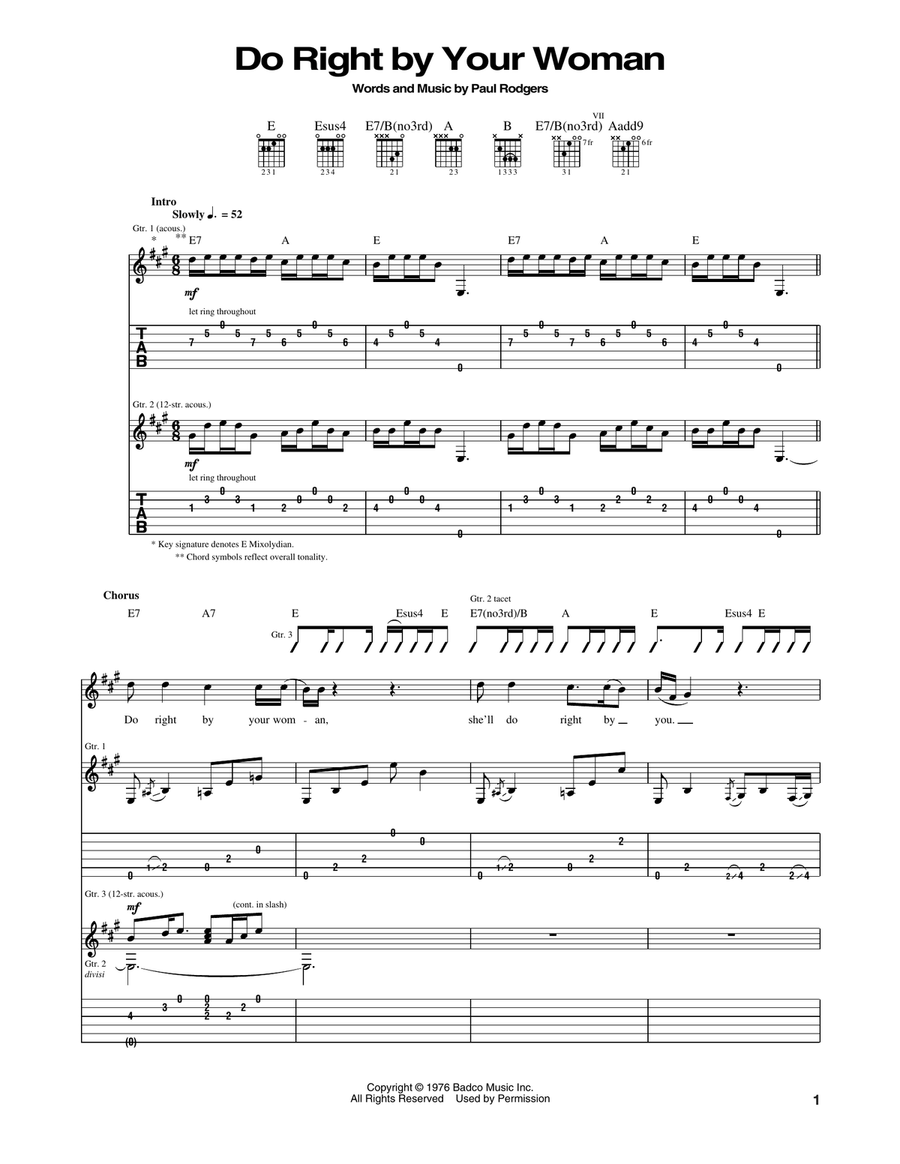 Do Right By Your Woman Acoustic Guitar scores gallery preview page 1