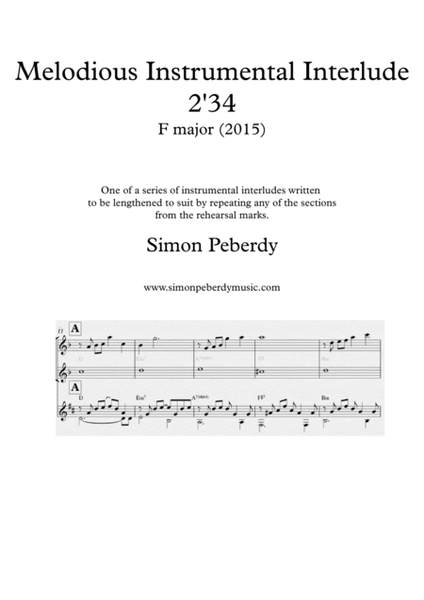 Instrumental Interlude 2'34 for 2 flutes, guitar and/or piano by Simon Peberdy image number null