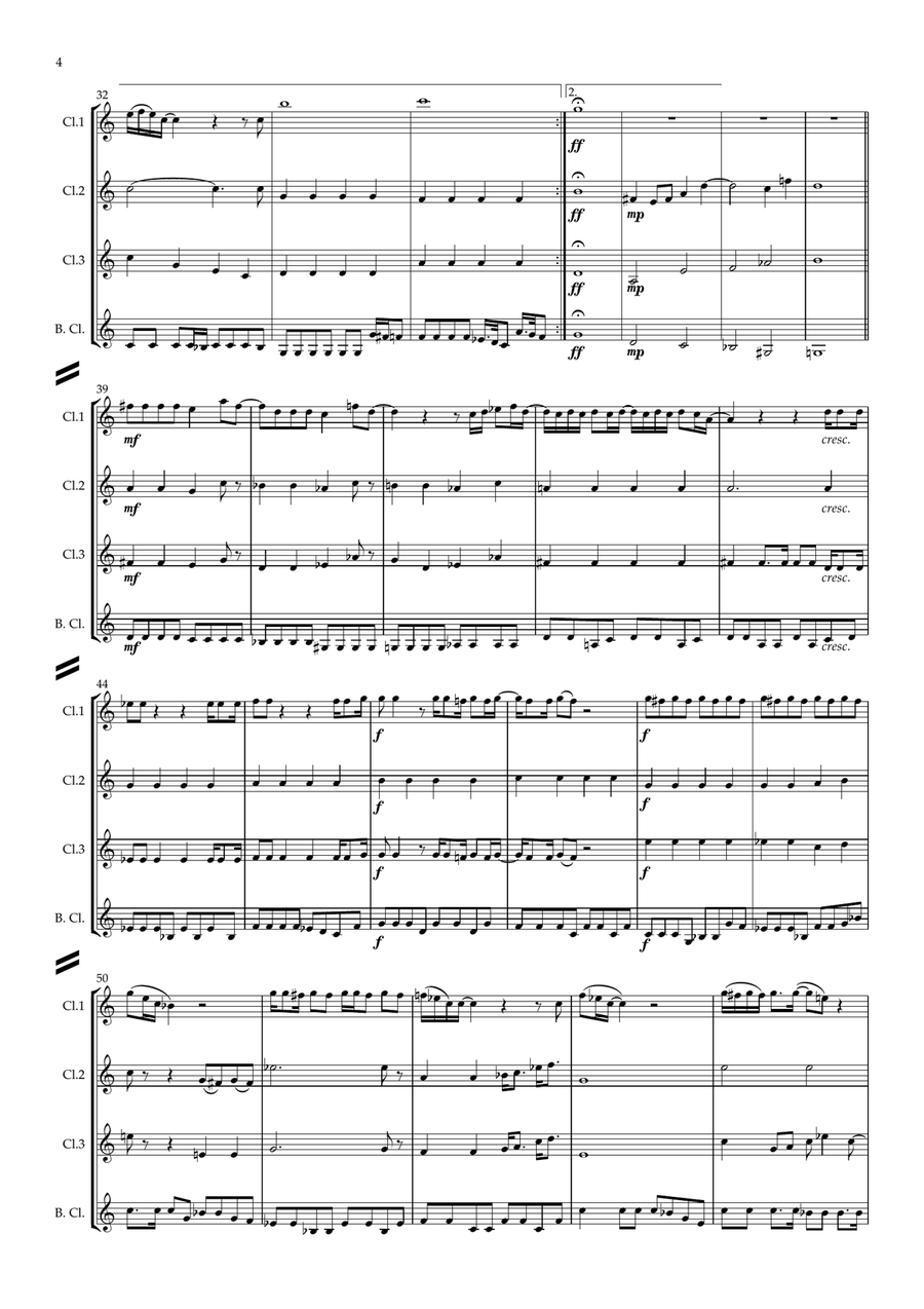 I Am The Walrus Clarinet Quartet scores gallery preview page 4