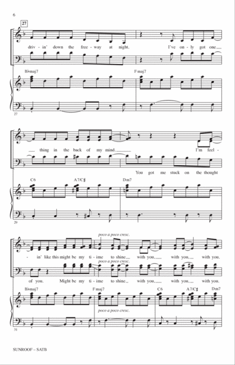 Sunroof (arr. Alan Billingsley) 4-Part scores gallery preview page 5