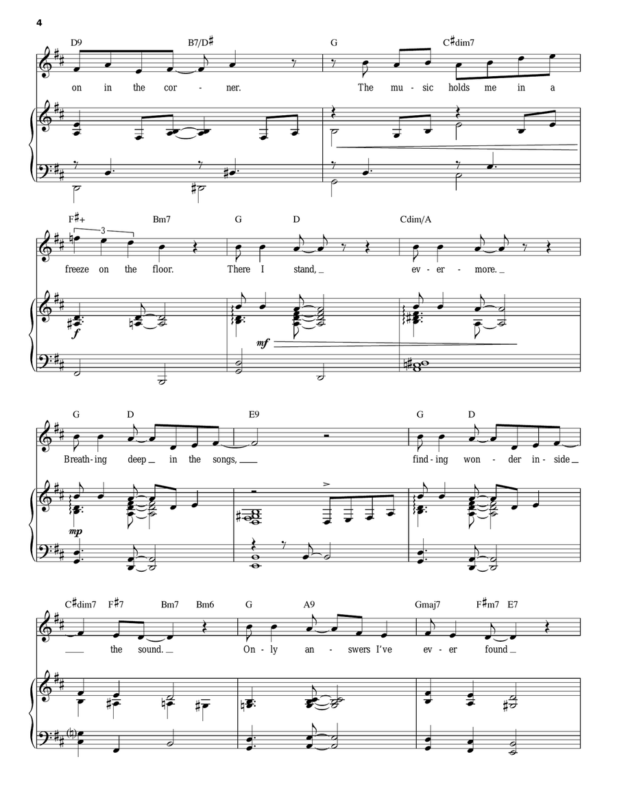 Look For Me In The Songs Piano, Vocal scores gallery preview page 4
