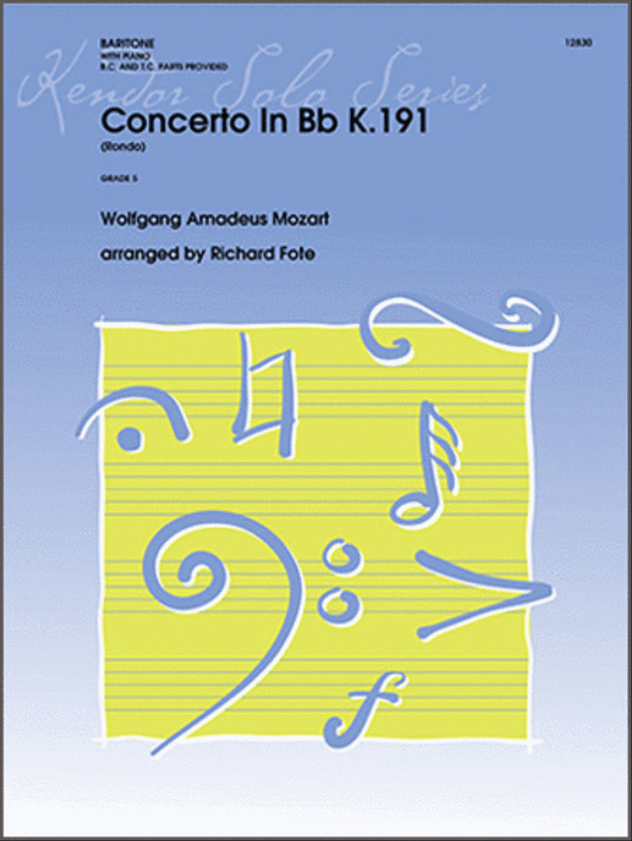 Concerto In Bb K191 (Rondo) Baritone Horn scores gallery preview page 1