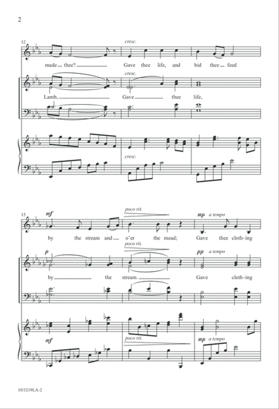 Little Lamb 4-Part scores gallery preview page 2