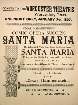Santa Maria, My Joy, My Pride. The Celebrated Waltz Song