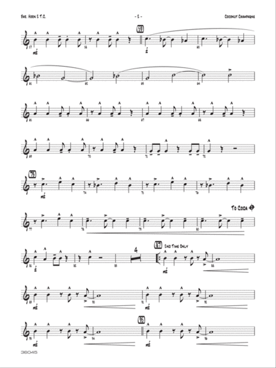 Coconut Champagne: 2nd Baritone T.C. Jazz Ensemble scores gallery preview page 2