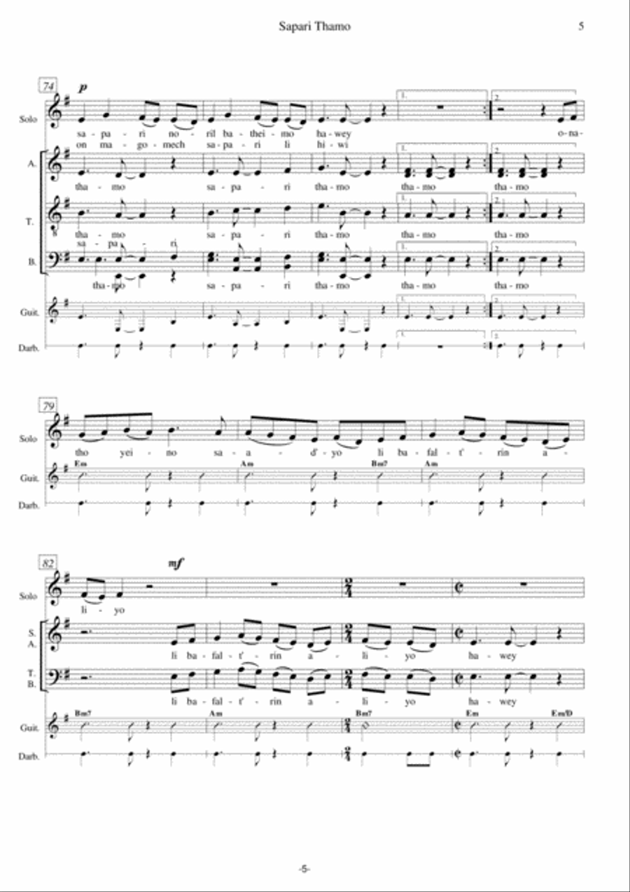Sapari Thamo 4-Part scores gallery preview page 5