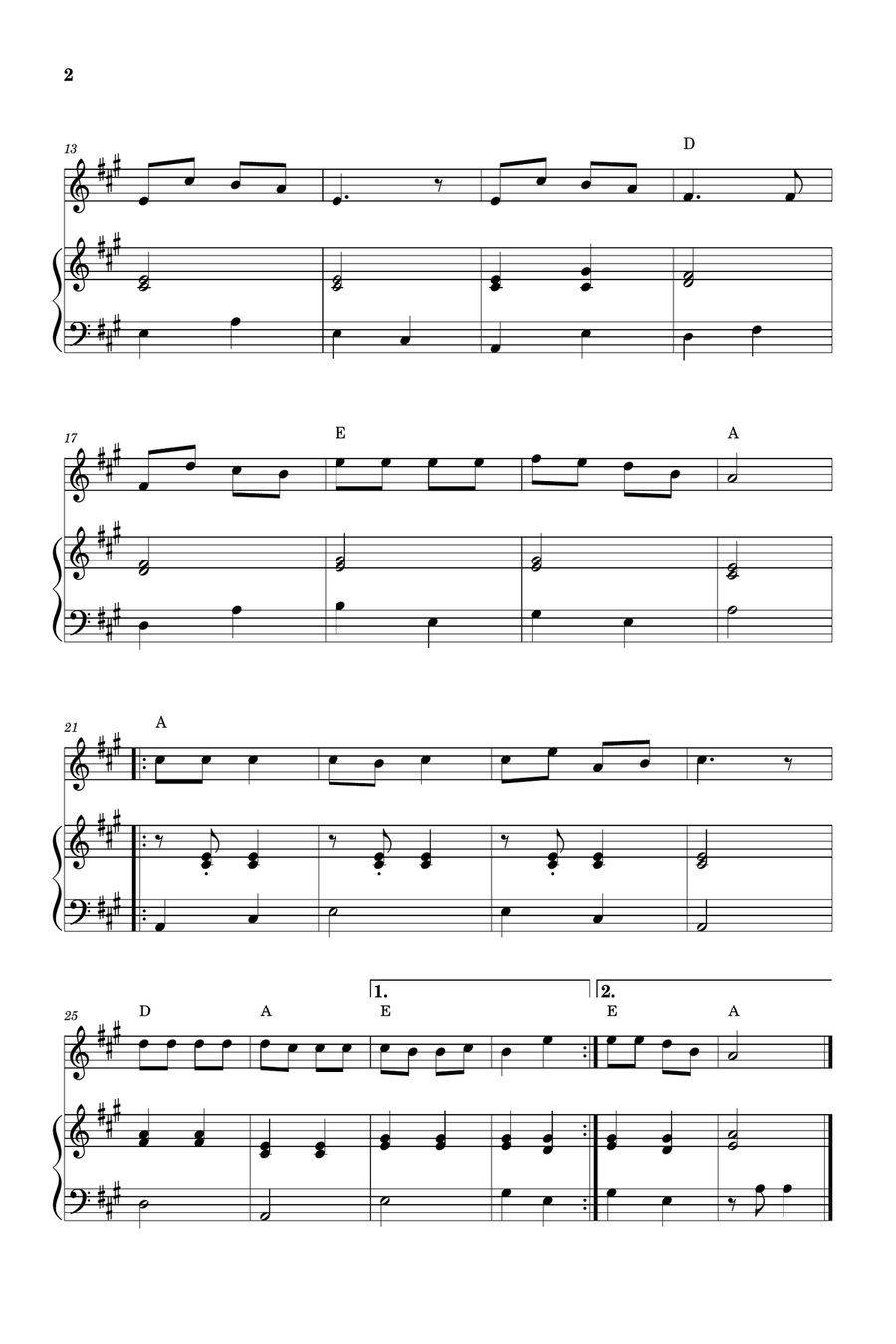 Jingle Bells for Violin and Piano (Easy - Beginner) Violin Solo scores gallery preview page 2