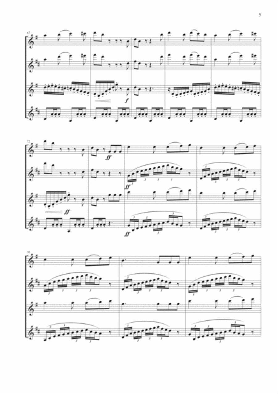 Capriccio Italien for Saxophone Quartet Saxophone Quartet scores gallery preview page 5