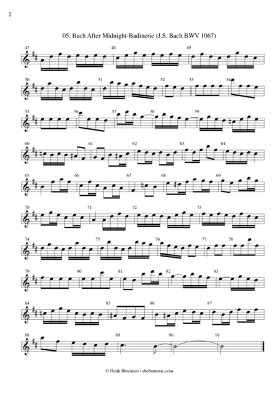 Badinerie from Bach BWV 1067 Small Ensemble scores gallery preview page 4