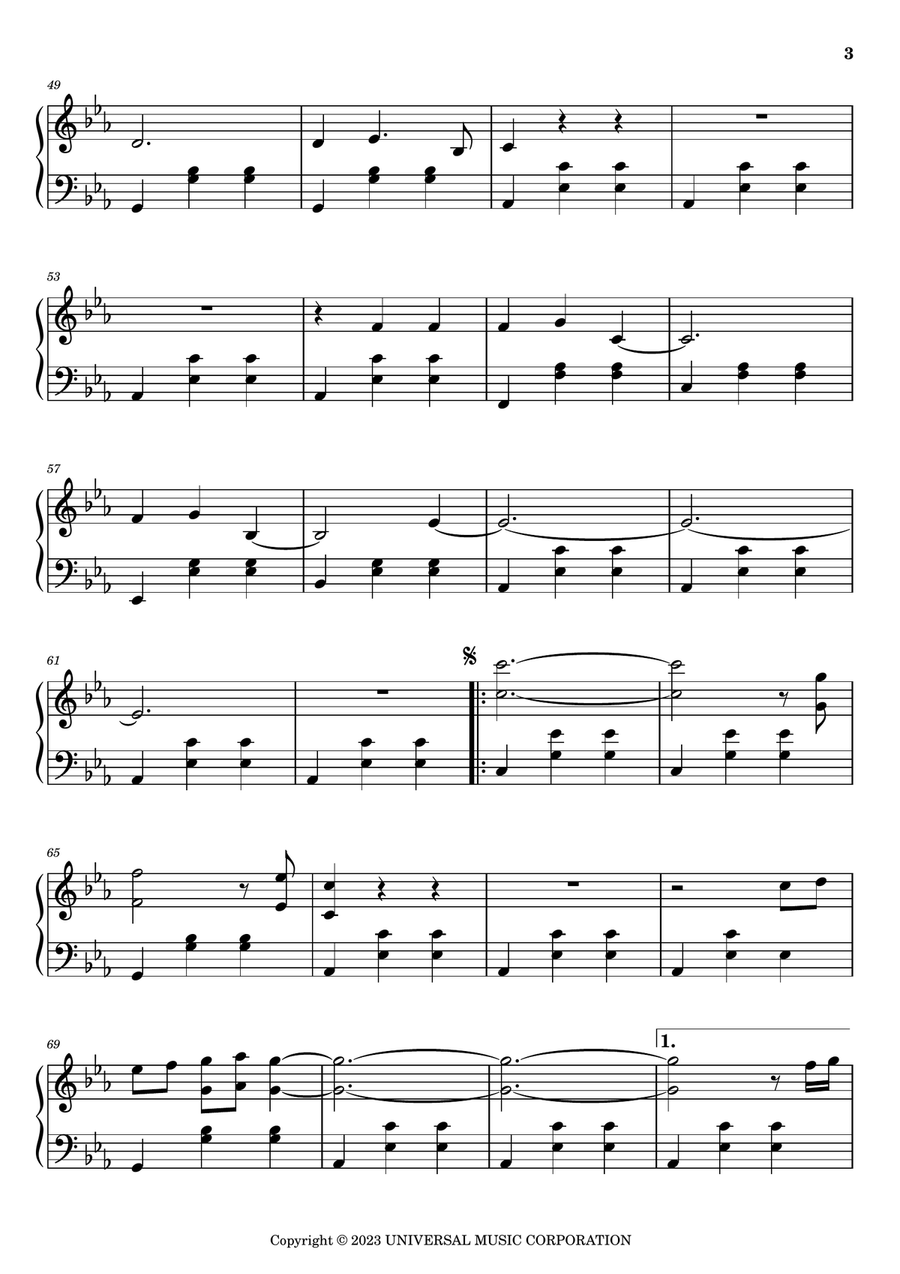 Paris, Texas Piano Solo scores gallery preview page 3