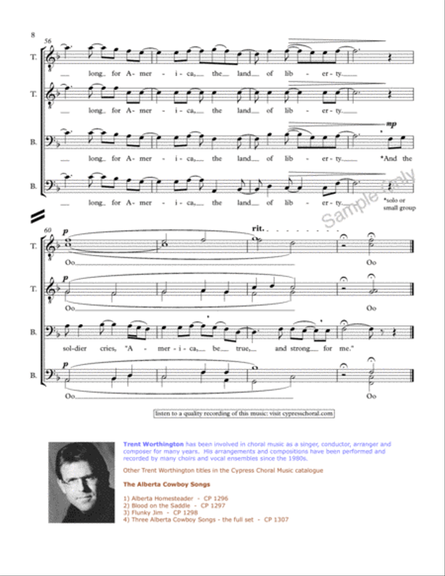 Soldier's Cry American Version TTBB scores gallery preview page 9