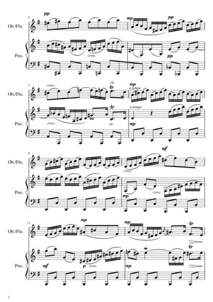 Bach Cello Sonata in G Andante for Flute or Oboe image number null