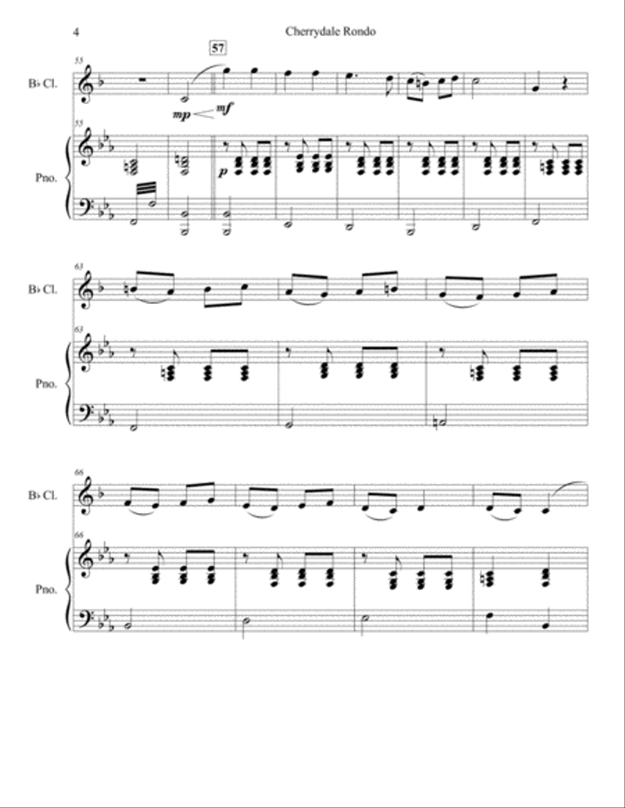 Cherrydale Rondo Cherrydale Rondo Clarinet Solo scores gallery preview page 4