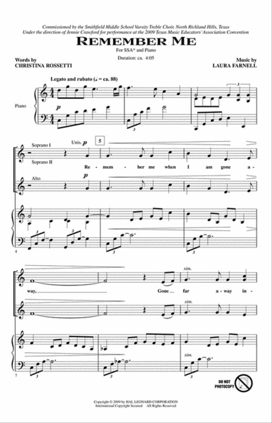 Remember Me SSA scores gallery preview page 2