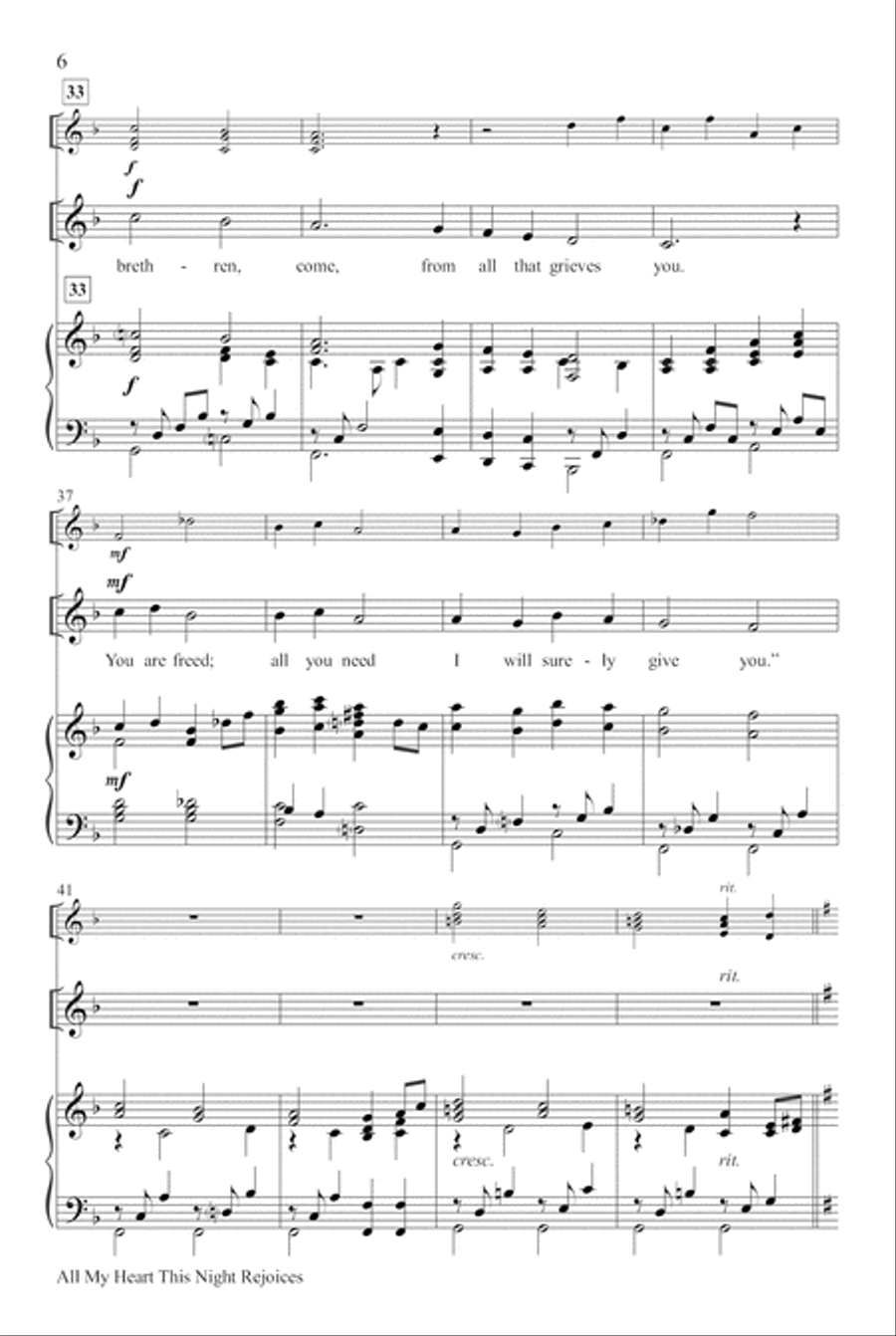 All My Heart This Night Rejoices Unison Choir scores gallery preview page 5