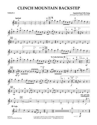 Book cover for Clinch Mountain Backstep - Violin 2