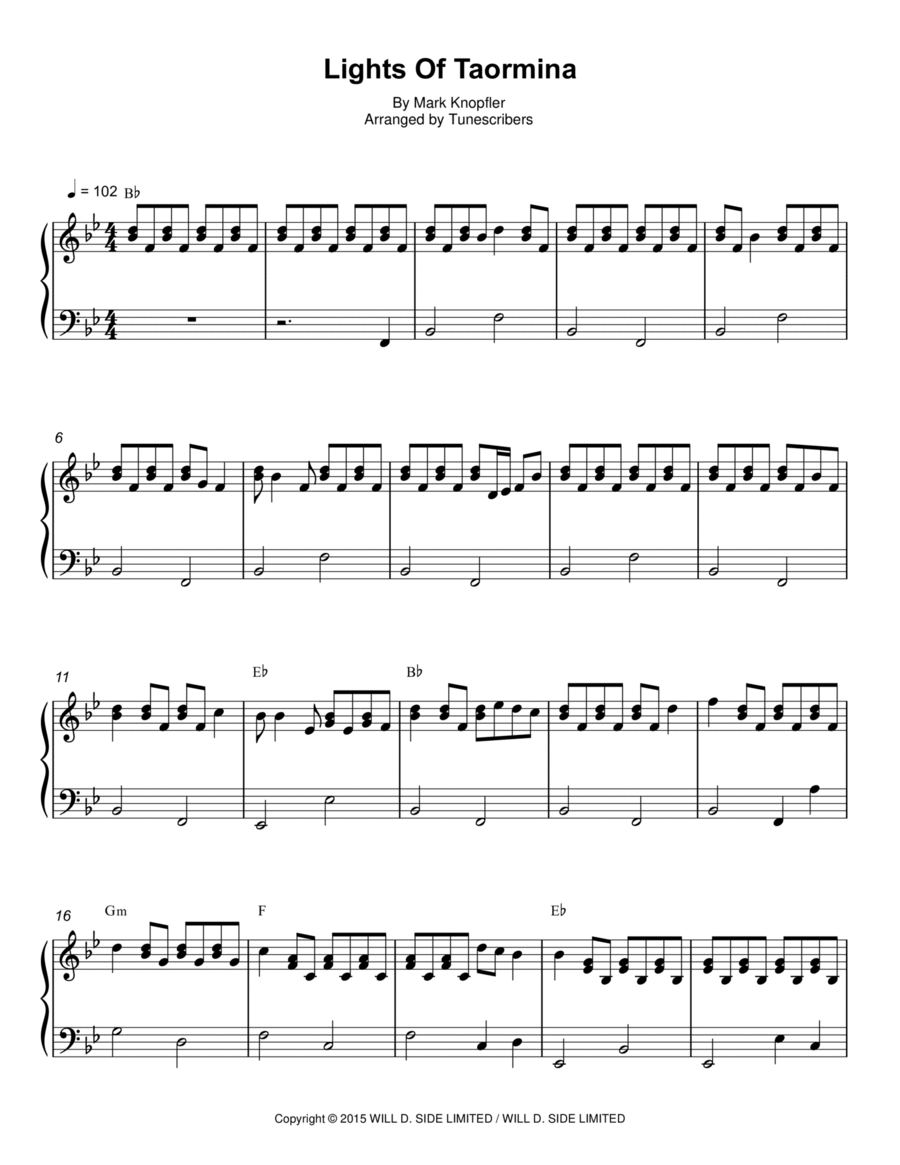 Lights Of Taormina Piano Solo scores gallery preview page 1