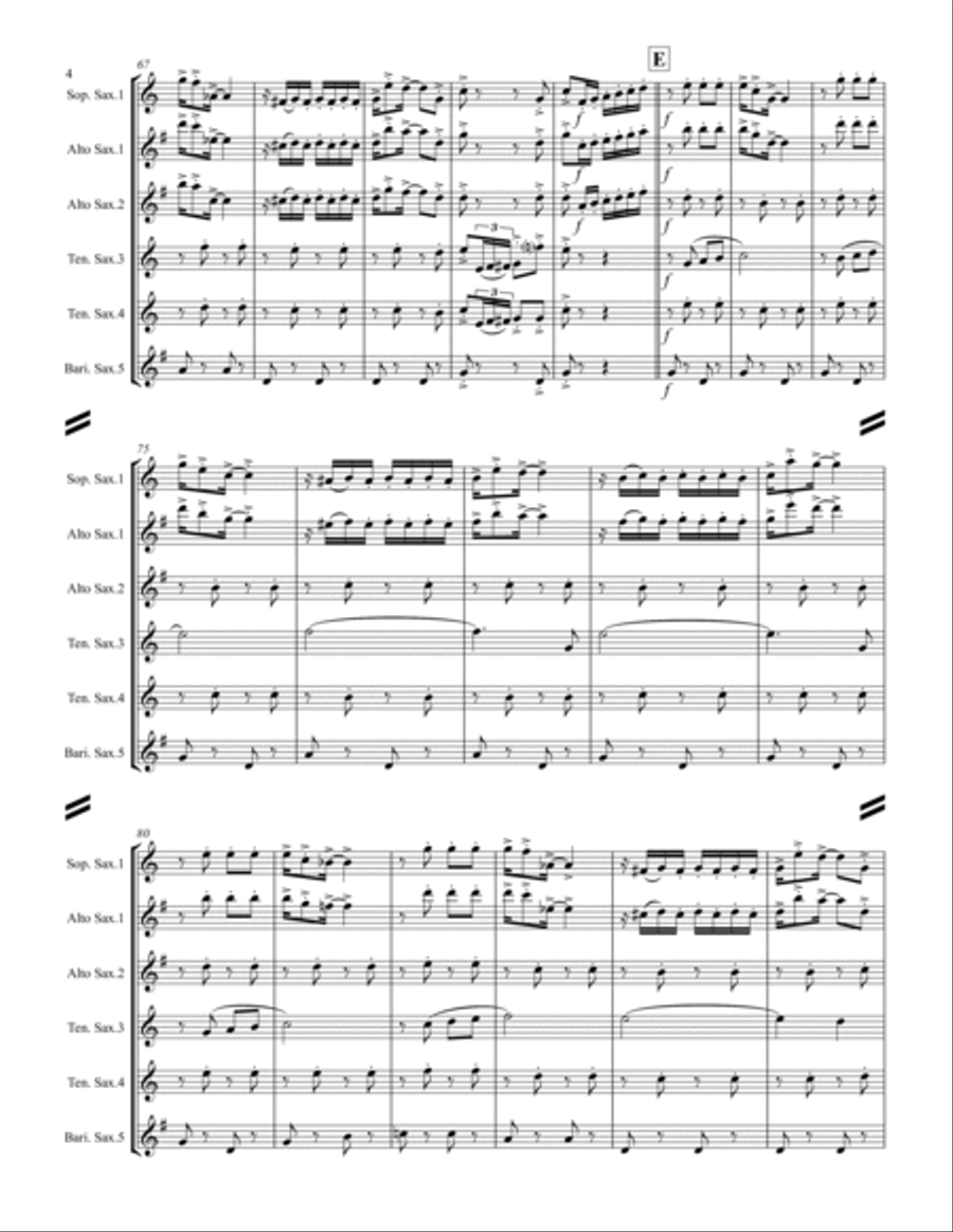 Lassus Trombone (for Saxophone Quintet SATTB or AATTB) Woodwind Quintet scores gallery preview page 5