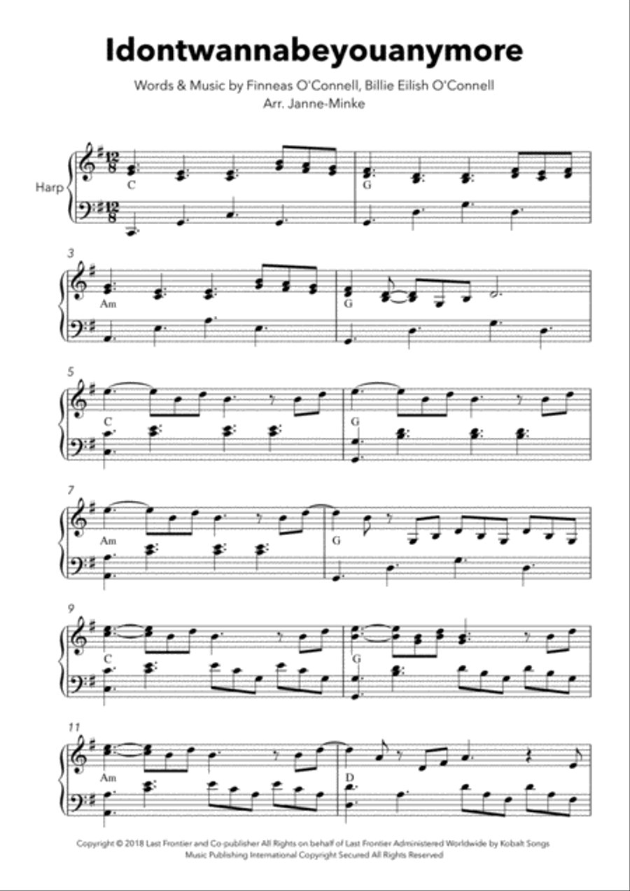 Idontwannabeyouanymore Harp scores gallery preview page 2