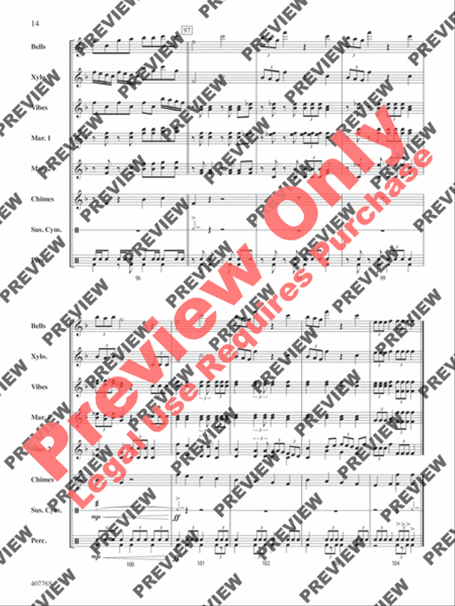 Star Wars Medley Star Wars Medley Percussion Ensemble scores gallery preview page 31