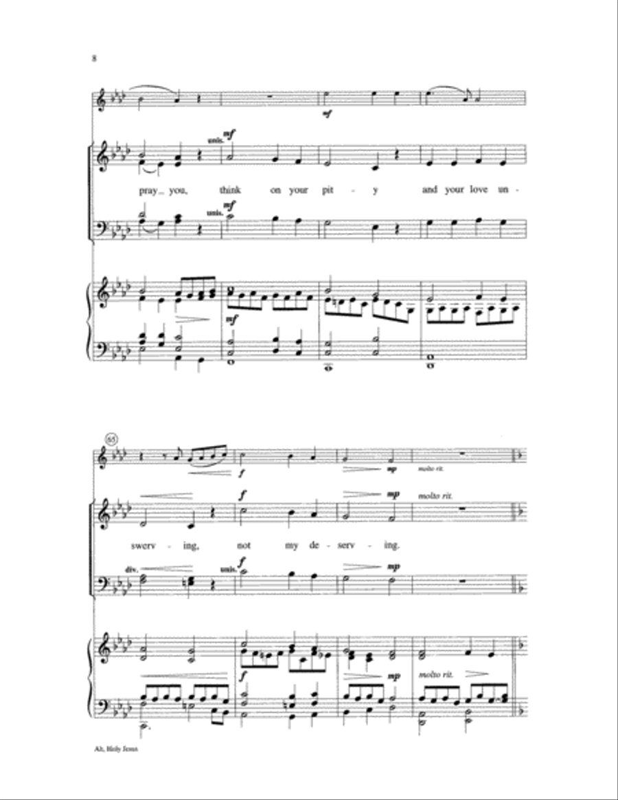 Ah, Holy Jesus 4-Part scores gallery preview page 8