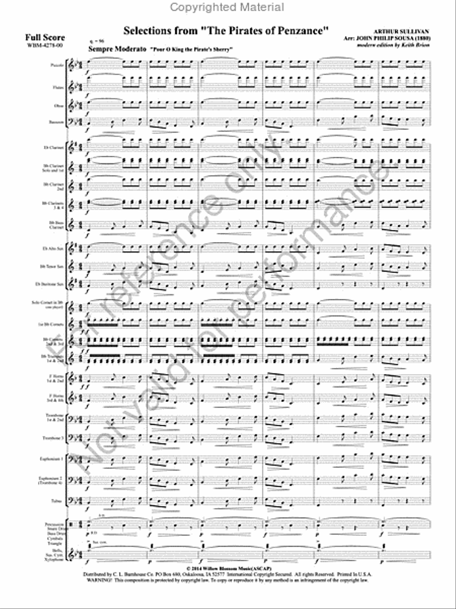The Pirates of Penzance Concert Band scores gallery preview page 6