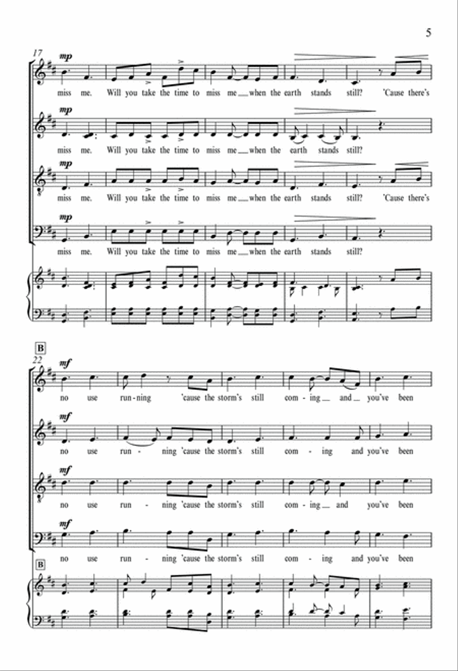 When the Earth Stands Still 4-Part scores gallery preview page 5