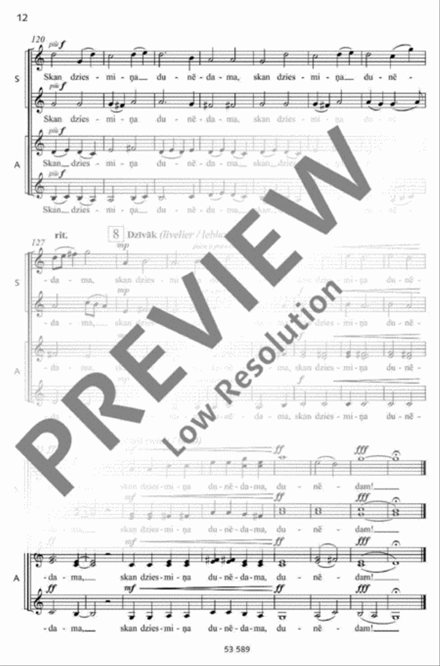 Dzimtene Women's Choir scores gallery preview page 13