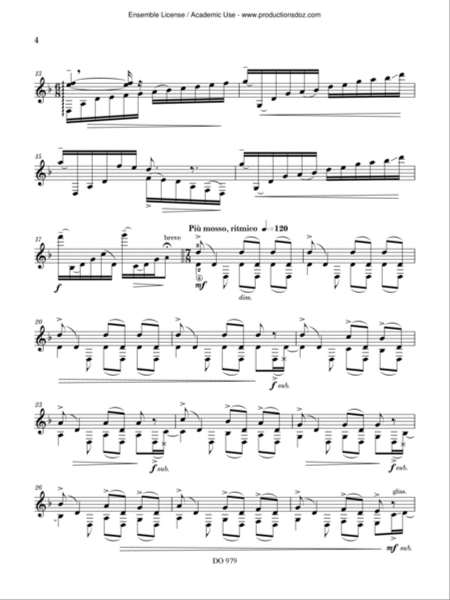 Étude en Ré mineur / Mahlérienne Classical Guitar scores gallery preview page 4