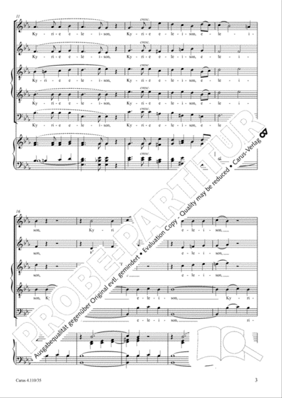 Kyrie eleison SATTB scores gallery preview page 4