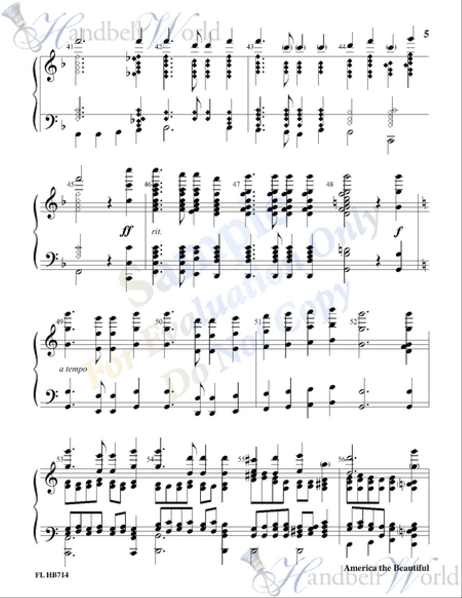 America the Beautiful 5-Octaves scores gallery preview page 4