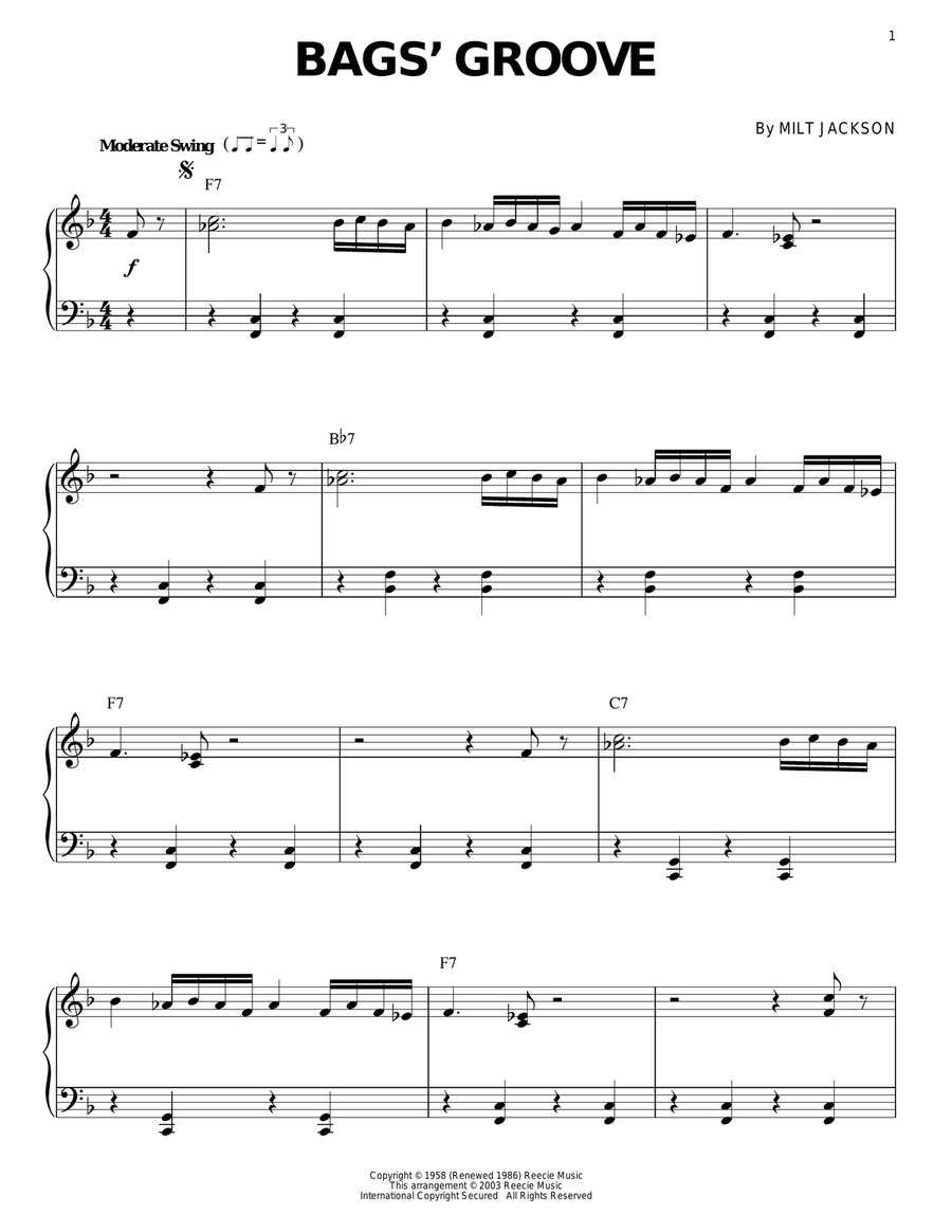 Bags' Groove [Jazz version]