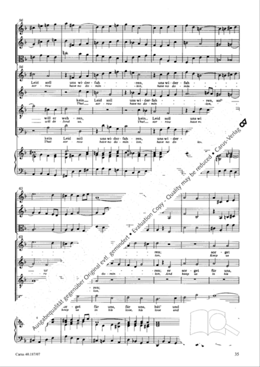 Verleih uns Frieden + Wir glauben all an einen Gott Orchestra scores gallery preview page 36