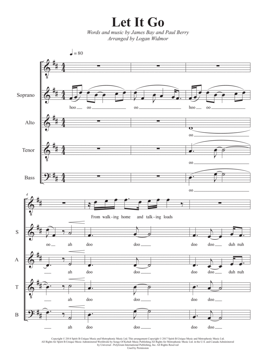 Let It Go Let It Go 4-Part scores gallery preview page 1