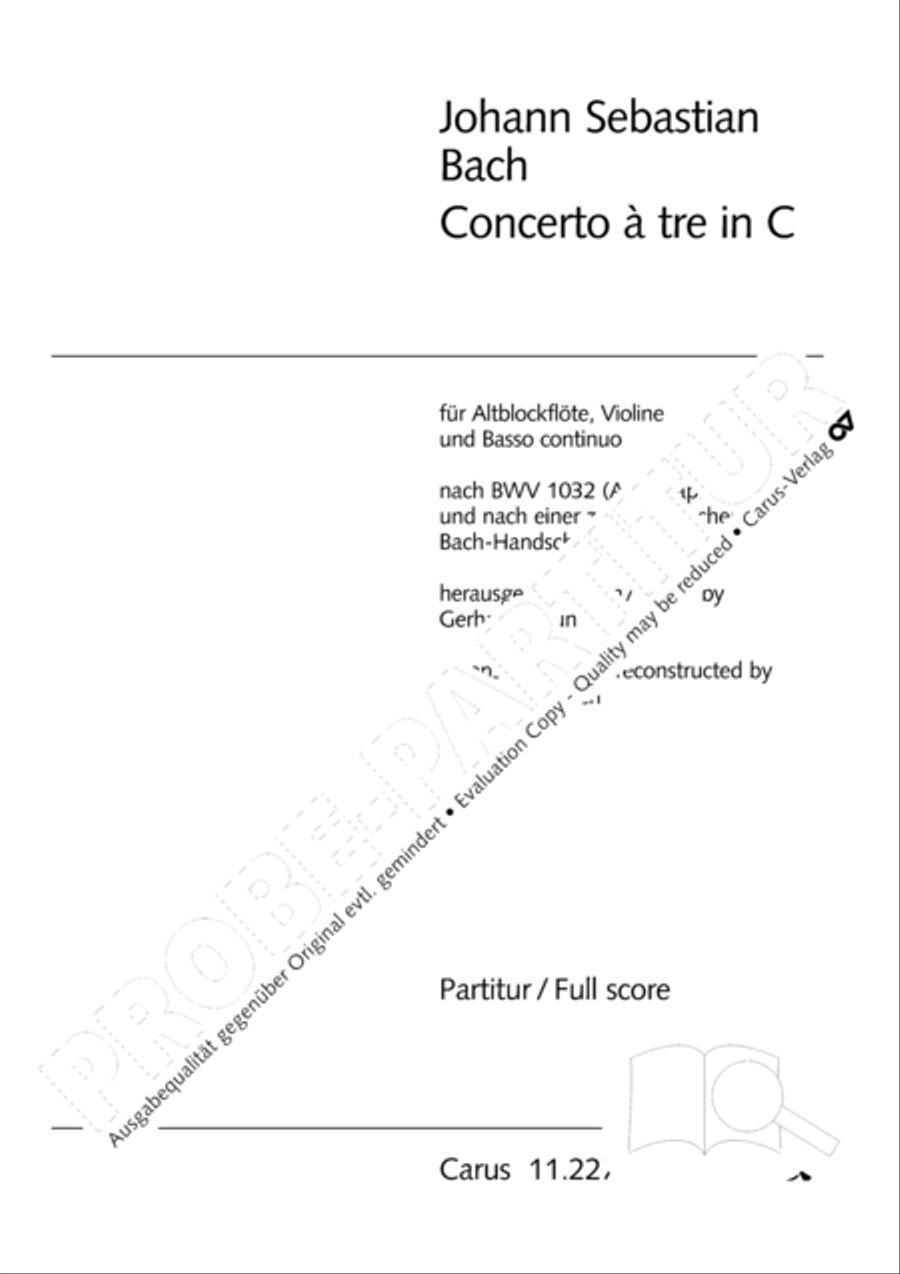 Concerto a tre in C Concerto a tre in C Recorder scores gallery preview page 2