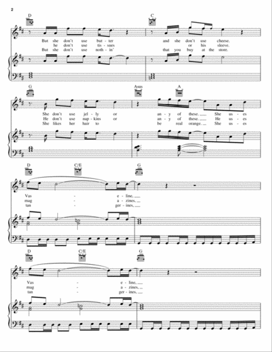 She Don #39 t Use Jelly by The Flaming Lips Piano Vocal Guitar