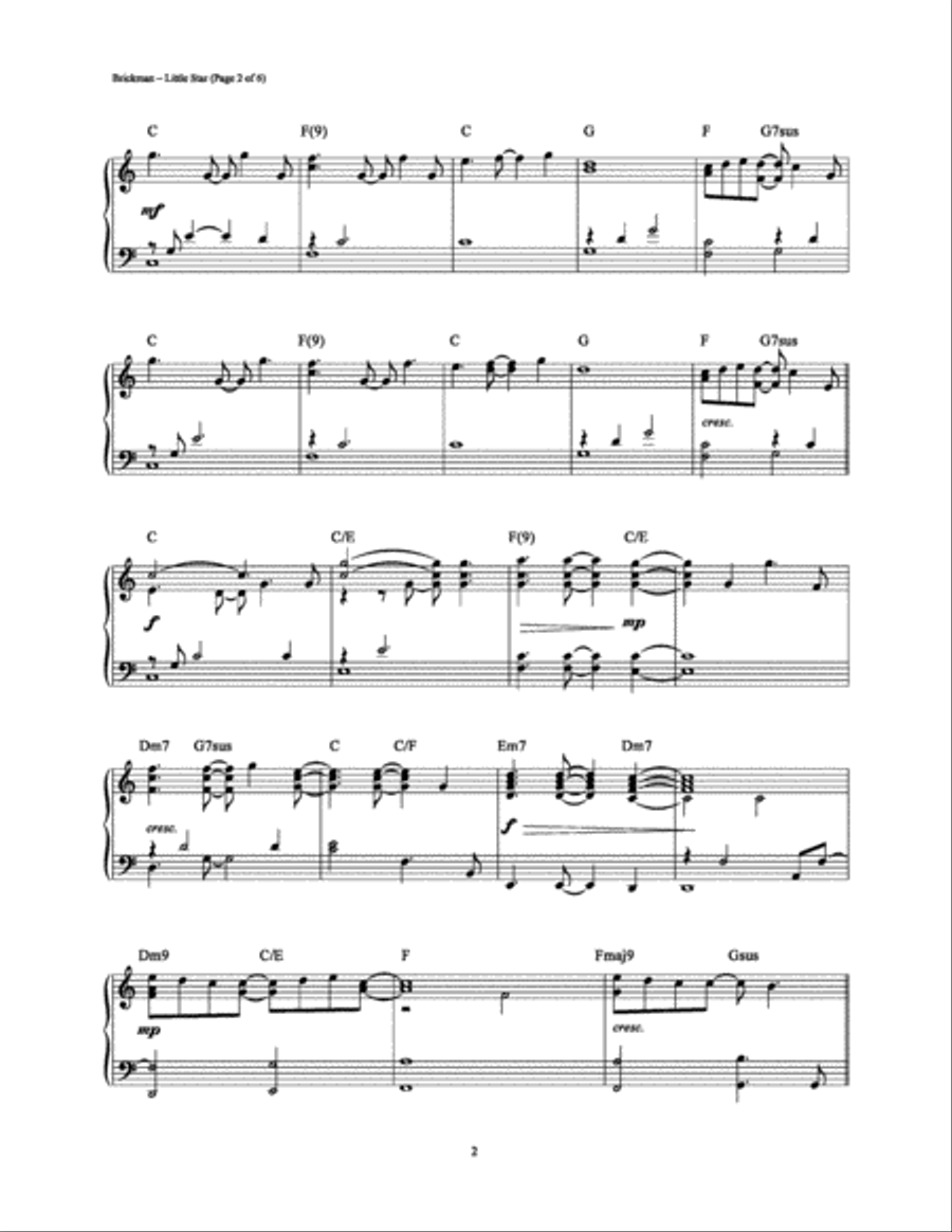 Little Star Piano Solo scores gallery preview page 2