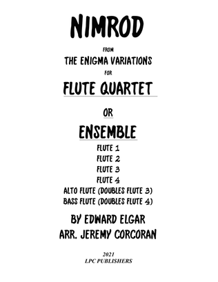 Book cover for Nimrod from the Enigma Variations for Flute Quartet or Ensemble